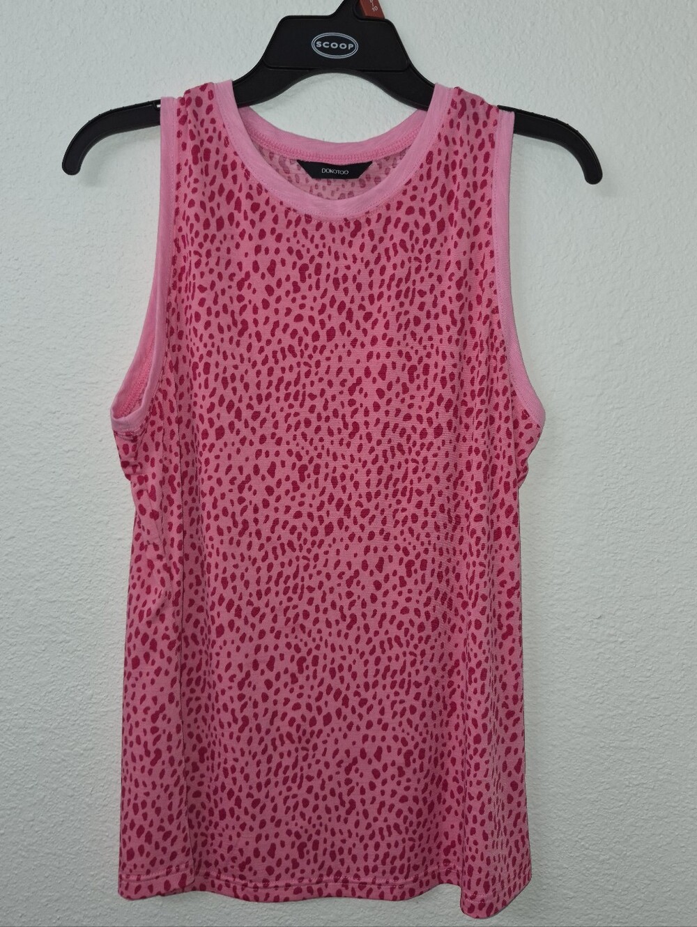 Hot Pink Leopard-Print Sleeveless Tank